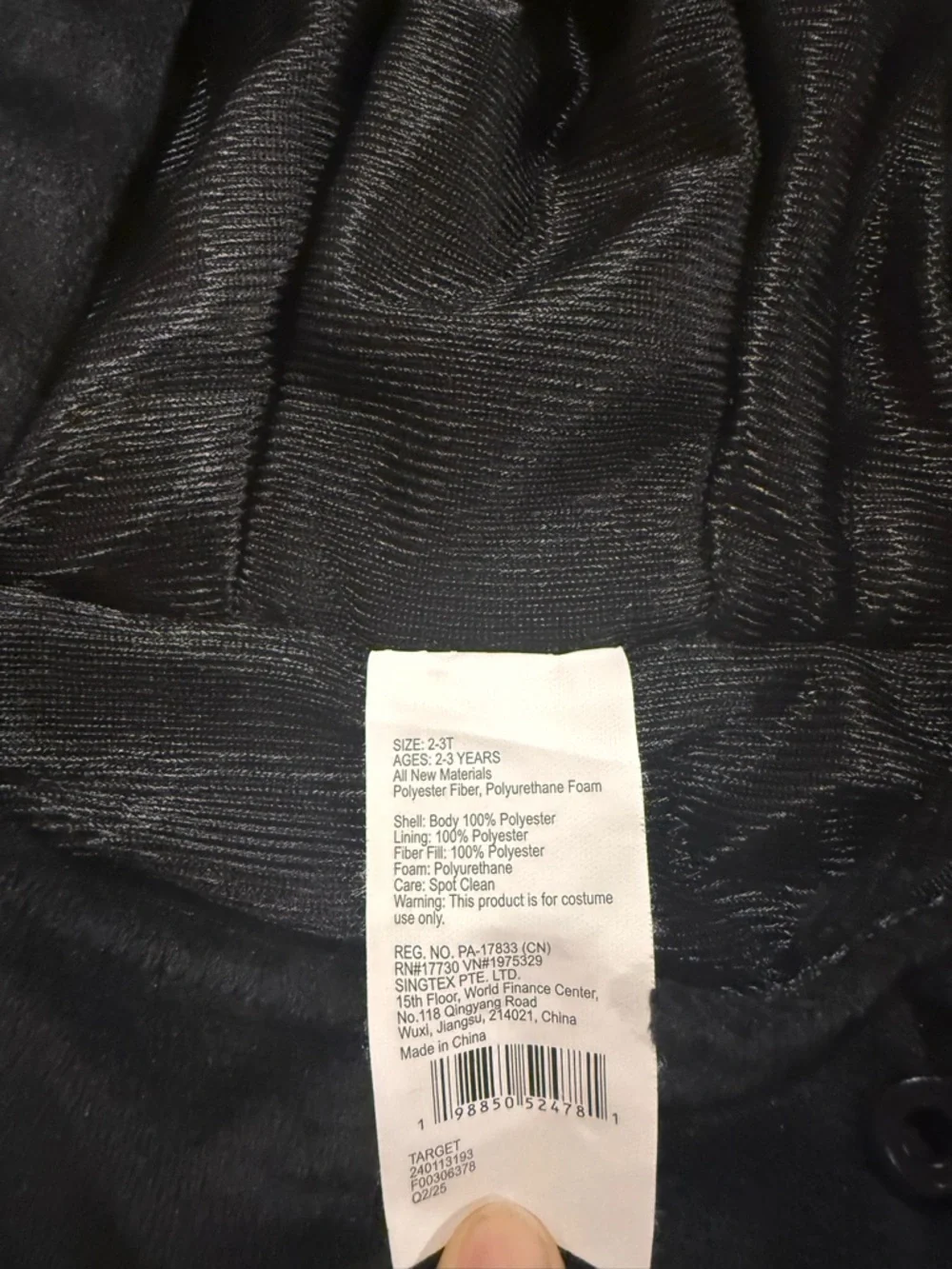 Target Black Bat Jumpsuit with Shimmer Blue Wings - Picture 5 of 5